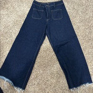 Zara Dark Blue marine wide leg Jean